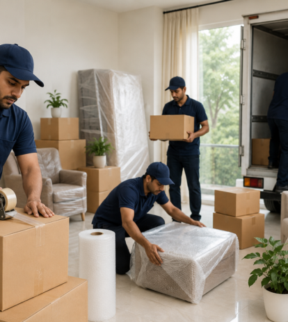 Professional packers and movers in Kanpur safely packing and transporting household goods