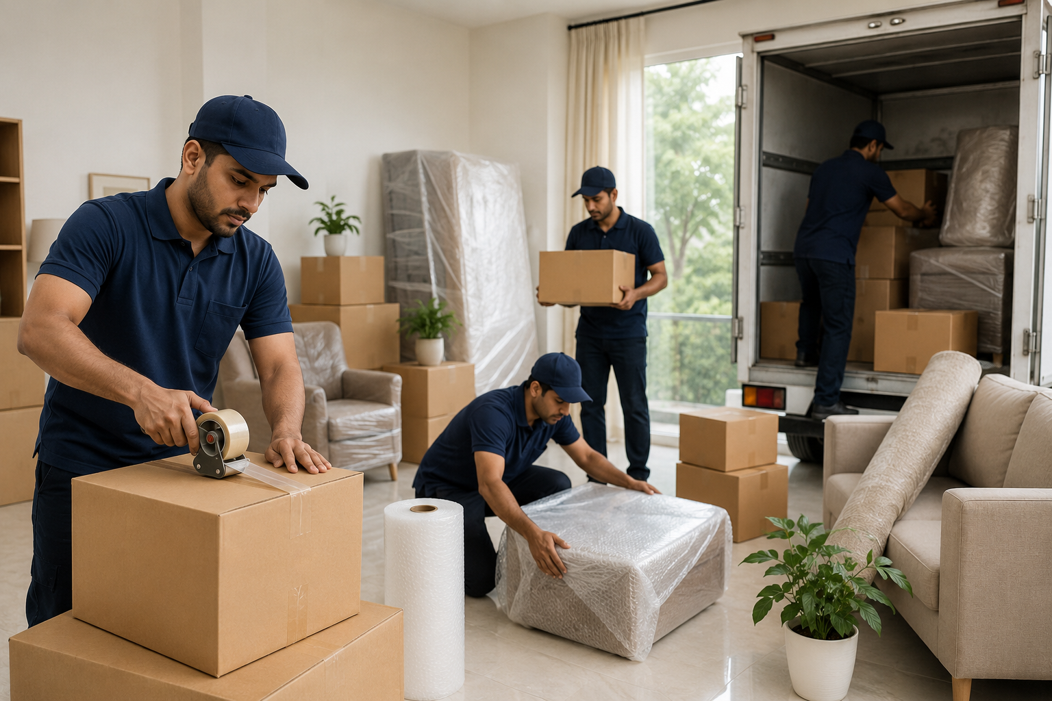 Professional packers and movers in Kanpur safely packing and transporting household goods