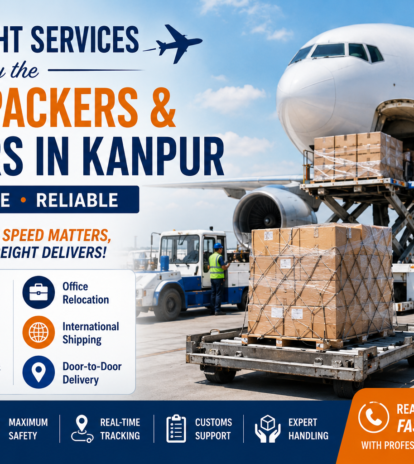 Air freight services by the best Packers and Movers in Kanpur for safe and fast cargo transportation.